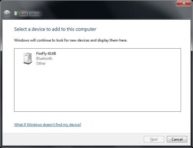 Add a Device Window
